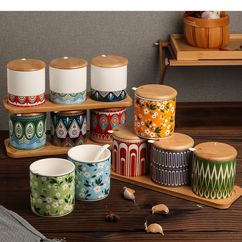 Korean Kitchen Gadgets - Juego de tarros de cerámica para