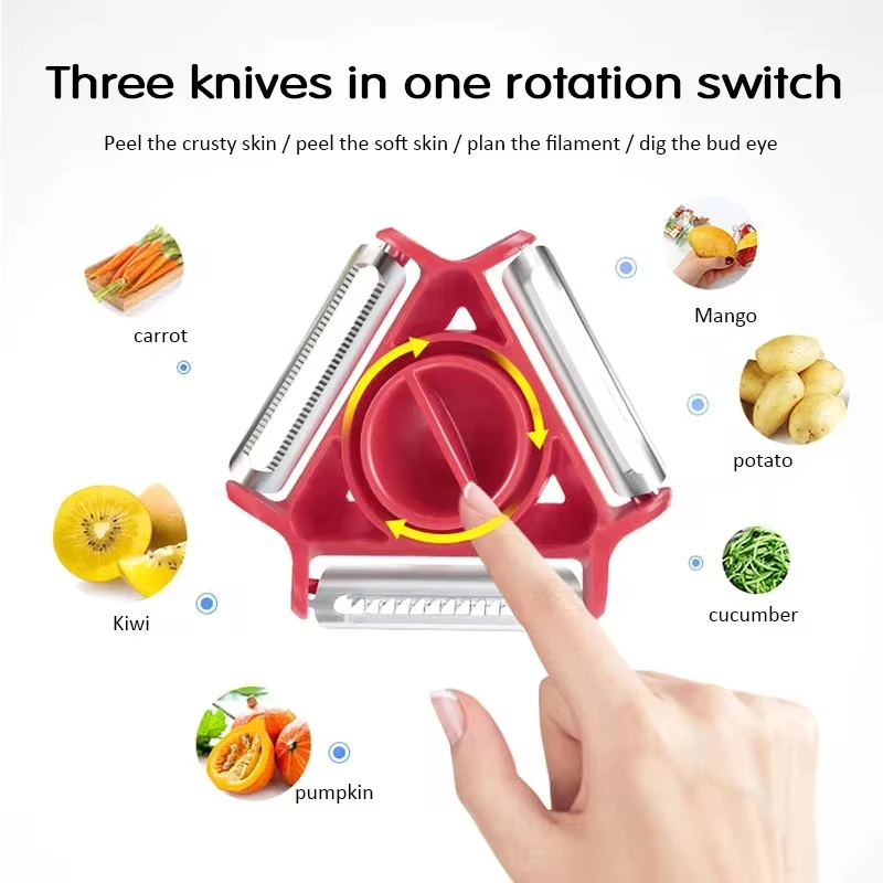 Kitchen Gadgets Vegetable Cutter - Juego de peladores Trio de 1