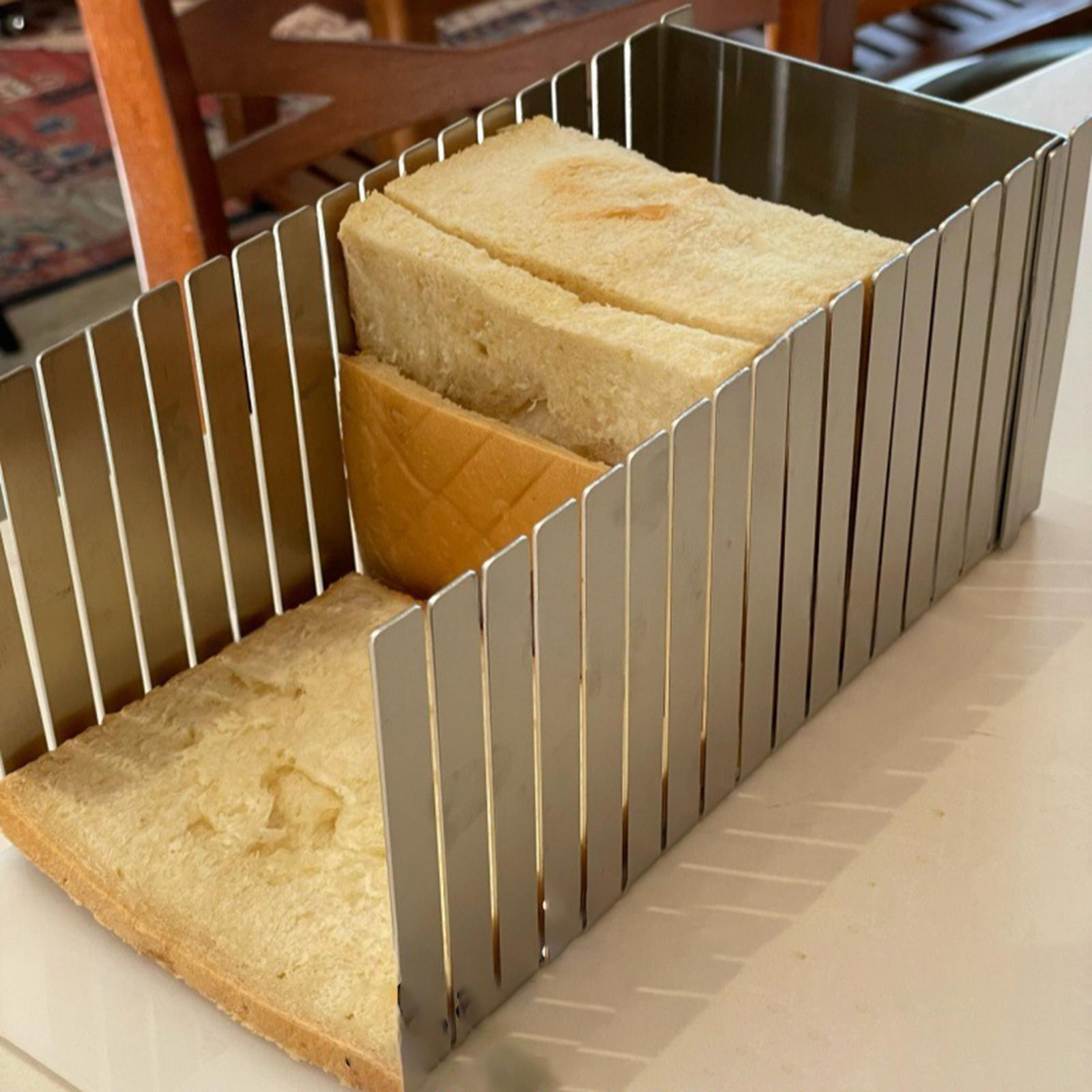 Kitchen Gadgets Guide - Rebanador de pan de acero inoxidable,